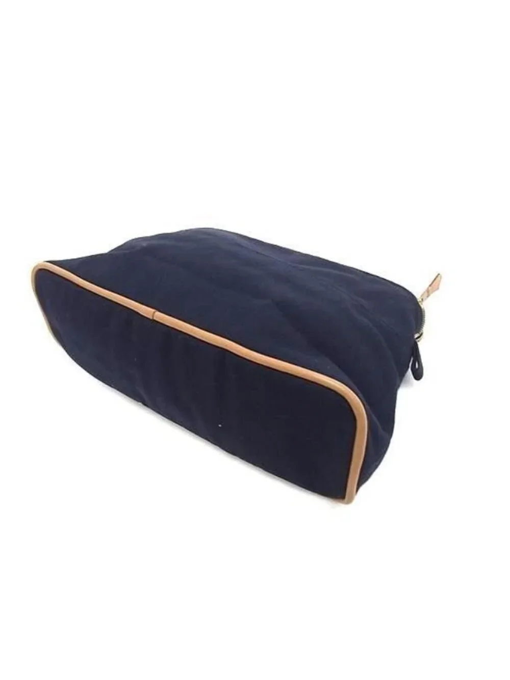 Hermes Pouch Bolide 25 Navy Canvas Makeup Gold